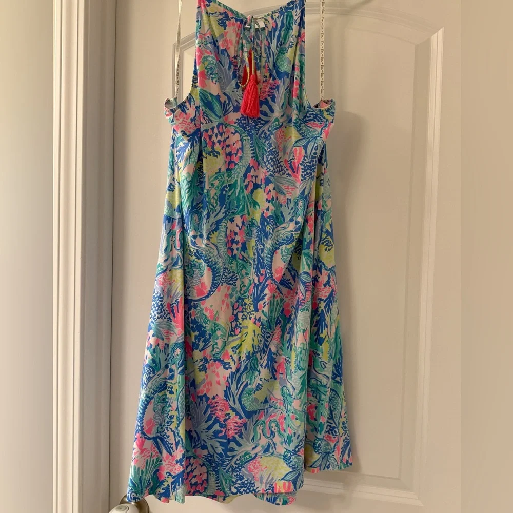 Lilly Pulitzer Mermaid Halter Tassel Dress Large - Picture 2 of 3